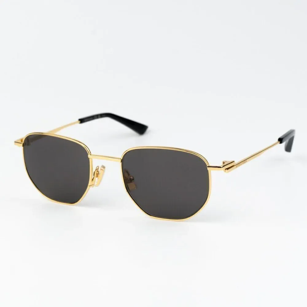 NEW Bottega Veneta BV1301S 001 Gold Grey Split Panthos Unisex Sunglasses
